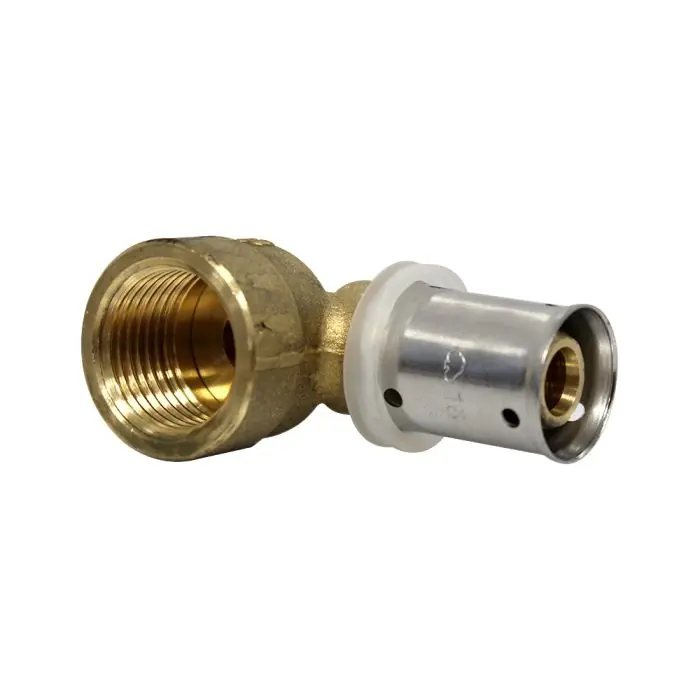 Authentique Raccord multicouche à sertir coude femelle (15/21) 1/2" - Ø16x2,0 - MULTIPEX