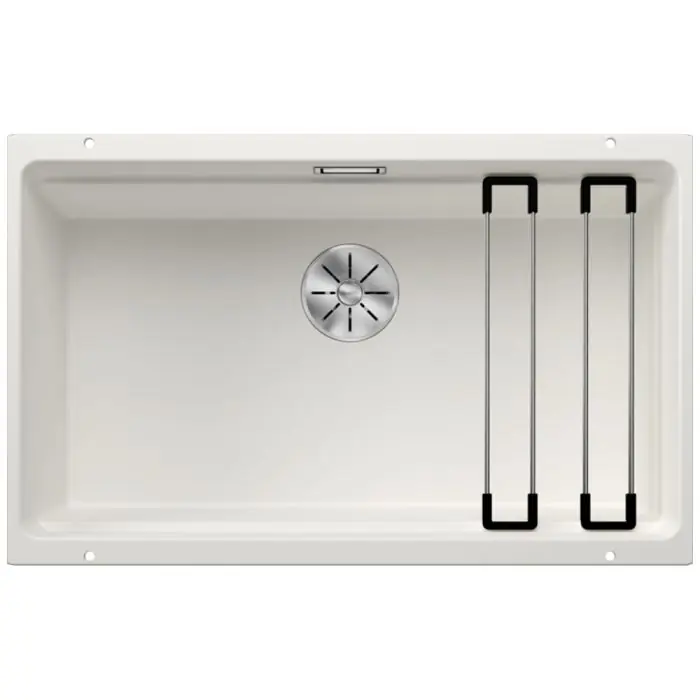 Évier ETAGON 700-U blanc – sous-meuble 80 cm – 730 x 460 x 200 mm – vidage manuel + 2 rails étagon – Blanco Vente Directe