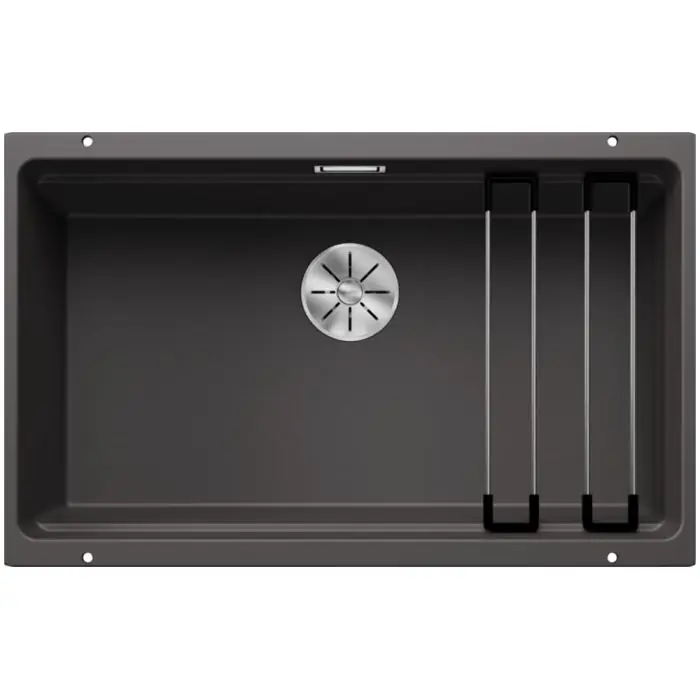 Dernier Modèle Évier ETAGON 700-U gris rocher – sous-meuble 80 cm – 730 x 460 x 200 mm – vidage manuel + 2 rails étagon – Blanco