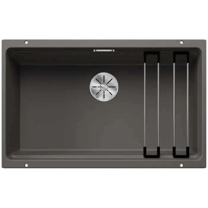Évier ETAGON 700-U gris volcan - sous-meuble 80 cm - 730 x 460 x 200 mm - vidage manuel + 2 rails étagon - Blanco Meilleure Vente