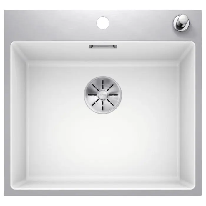 Évier Subline 500-IF/A SteelFrame blanc – sous meuble 60 cm – 543 x 510 x 190 mm – vidage automatique – Blanco Achetez Aujourd&rsquo;hui