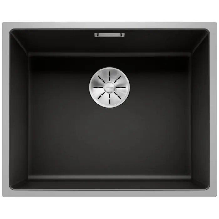 Évier Subline 500-IF SteelFrame noir – sous meuble 60 cm – 543 x 443 x 190 mm – vidage manuel – Blanco Prix Bas