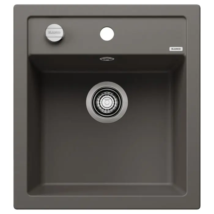 Promotion Évier Dalago 45 gris volcan – sous meuble 45 cm – 465 x 510 x 190 mm – vidage automatique – Blanco