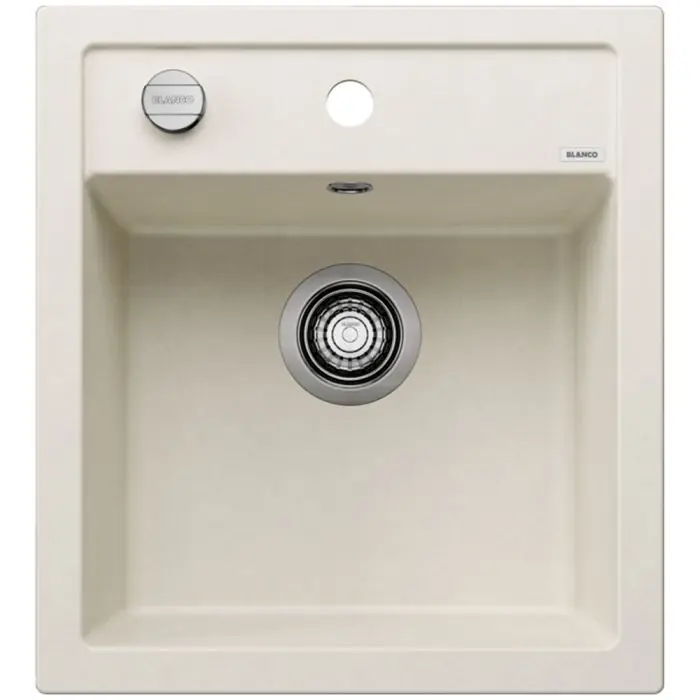 Évier Dalago 45 blanc soft – sous meuble 45 cm – 465 x 510 x 190 mm – vidage automatique – Blanco Meilleure Vente