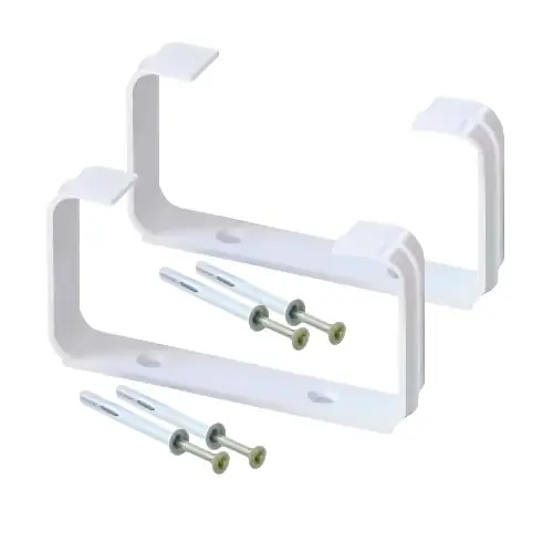 2 étriers blanc pour tube Ventilation Rectangulaire 150 x 70 mm + Vis 5 x 45 mm et cheville en nylon – First Plast Prix Choc