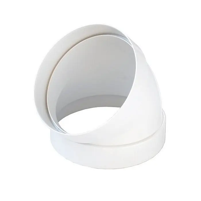 Retour Gratuit Coude 45° FF Ø100 pour tube Ventilation Rond Ø125 Blanc - First Plast