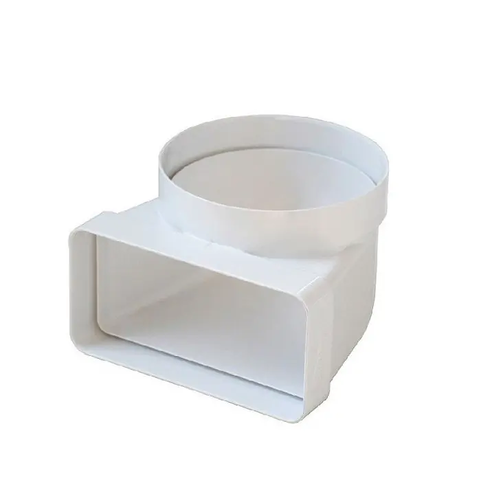 Affaire À Saisir Coude vertical de tube Ventilation rond Ø100 à tube Ventilation rectangulaire 120 x 60 mm Blanc - First Plast