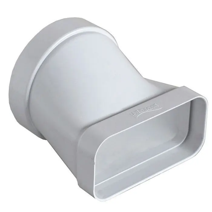 Pas Cher Coude horizontal de tube Ventilation rond Ø100 à tube Ventilation rectangulaire 120 x 60 mm Blanc - First Plast