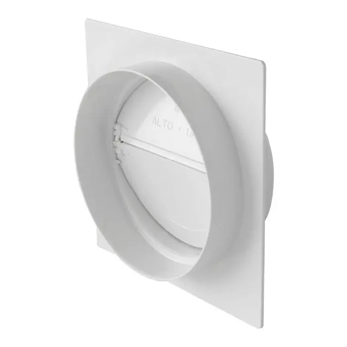 Plaque pour passage de mur-tube Ventilation rond Ø125 Blanc avec clapet anti-retour - First Plast Affaire À Saisir