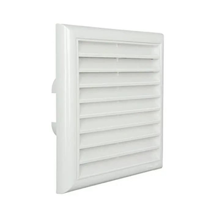 Populaire Grille en applique 180X180mm avec volets à gravité et adaptateur universel pour tubes Ø100x125 - 120x60 - 150x70 mm - First Plast