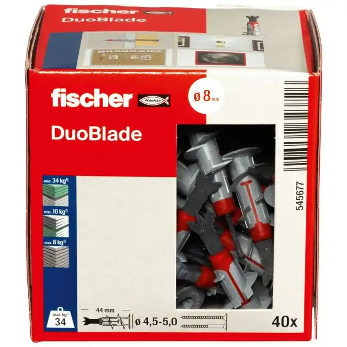 Boîte de 40 chevilles bi-matière autoforeuse DUOBLADE - Fischer Usine Directe