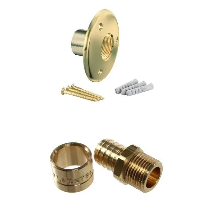 Applique pour fixation de robinet de jardin – Tube PER Ø16 – Raccord à glissement M 1/2&Prime; (15/21) – Arcanaute Haute Qualité