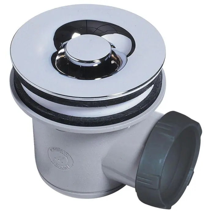 Dernière Chance Bonde de Douche NF Ø60 Horizontale TOURBILLON - Grille en ABS chromé - Wirquin Pro