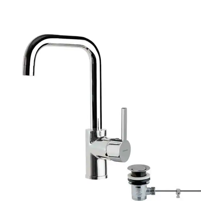 Mitigeur lavabo bec orientable Chromé DRAKO NF avec vidage en laiton Meilleure Vente