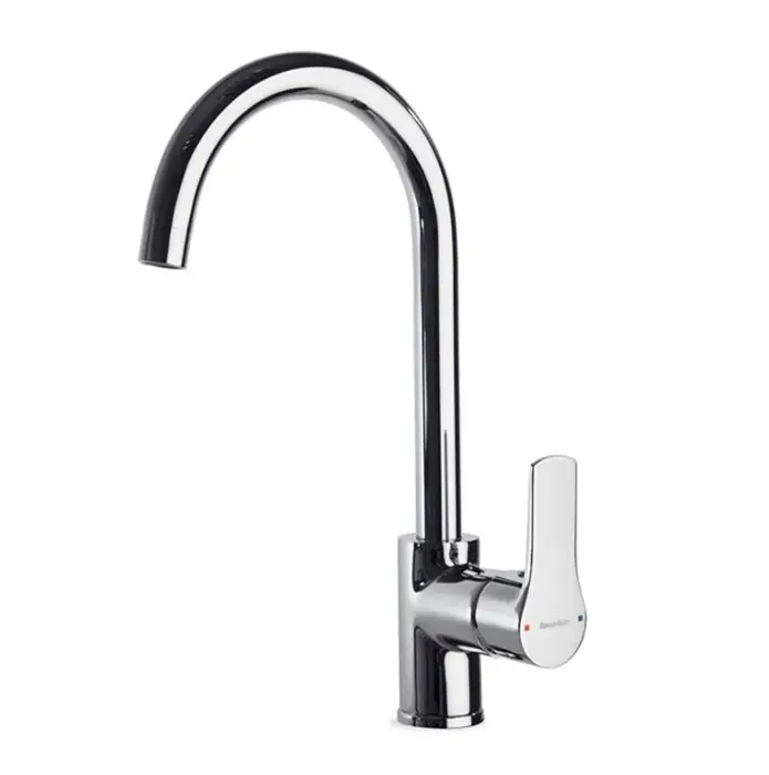 Nouveauté Mitigeur évier Chromé col de cygne bec orientable TITANIUM ENERGY NF