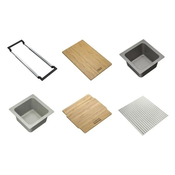 Set d‘accessoires ALL-IN SET 4 Rail + Planche + Petit panier égouttoir + Bol avec couvercle + Tapis pliable – Franke Offre Du Jour