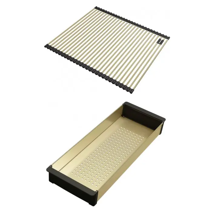 Acheter En Ligne Set accessoires cuves BXM Inox Rollmat et panier égouttoir reflet d‘Or – Franke