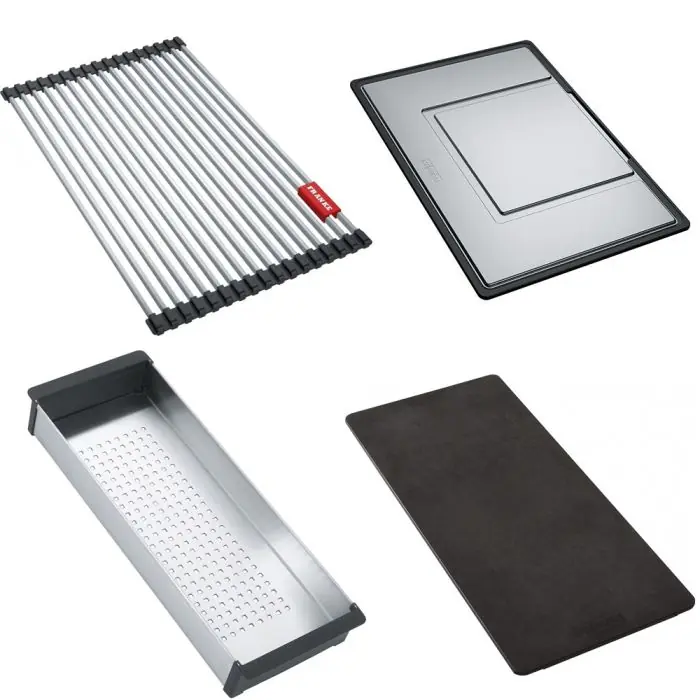 Haute Qualité Set accessoires cuves Mythos Inox Rollmat + égouttoir + panier égouttoir + planche – Franke