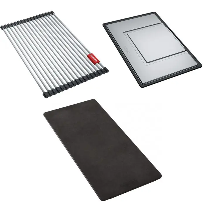 Authentique Set accessoires cuves Mythos Inox Rollmat + égouttoir + planche – Franke