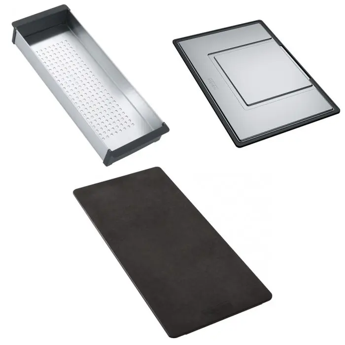 Prix Cassé Set accessoires cuves Mythos Inox égouttoir + panier égouttoir + planche – Franke