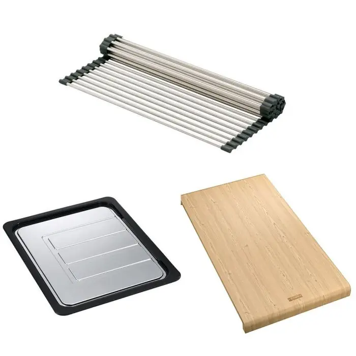 Set accessoires cuves Maris 110/160/120 Inox et évier Centro Fragranit + (Avec Rollmat + égouttoir + planche) – Franke Offre Exclusive