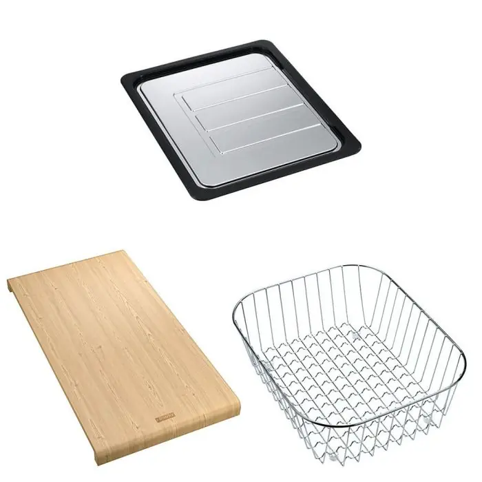 Set accessoires cuves Armonia Inox égouttoir + planche + panier – Franke Remise