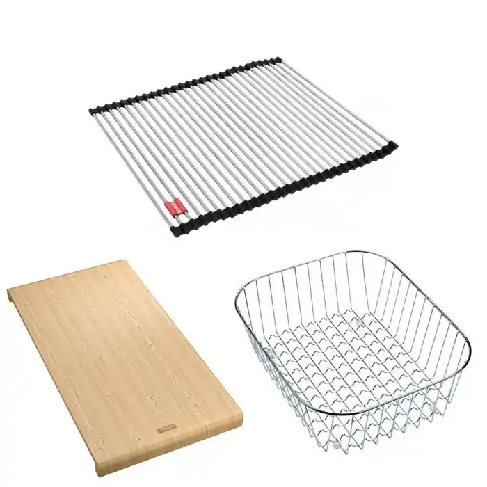 Set accessoires éviers Sirius Tectonite Rollmat + planche en bambou + panier à vaisselle – Franke Vente Flash