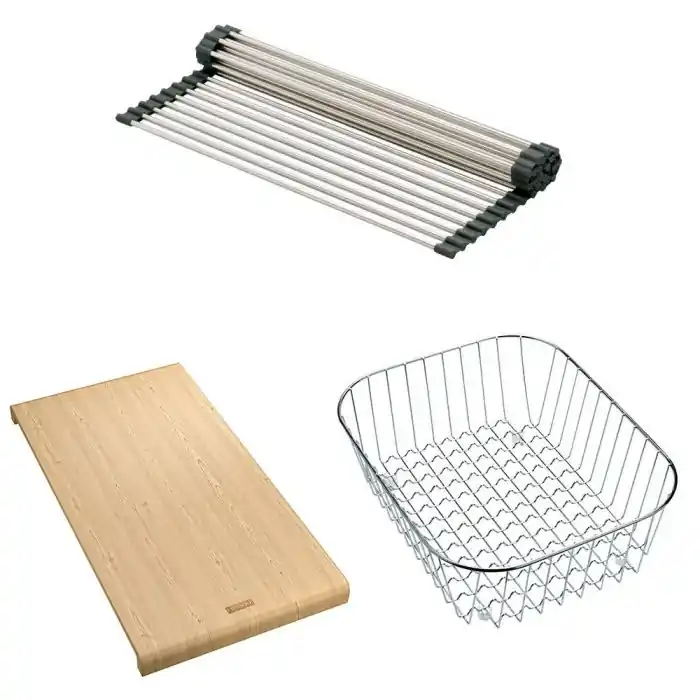 Prix Bas Set accessoires éviers Maris MRG 611/621/651 + Basis Fragranit Rollmat + planche en bambou + panier en inox – Franke