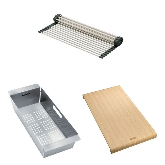Prix Réduit Set accessoires éviers Maris MRG 651 – Fragranit Rollmat + panier égouttoir + planche – Franke
