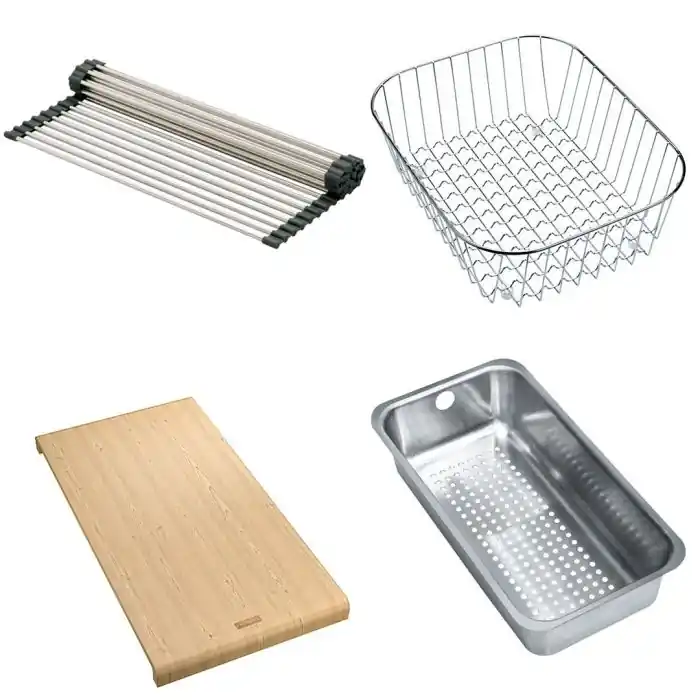 Jusqu&rsquo;à Épuisement Des Stocks Set accessoires éviers Basis 651 – Fragranit Rollmat + panier égouttoir + planche + panier fil inox – Franke
