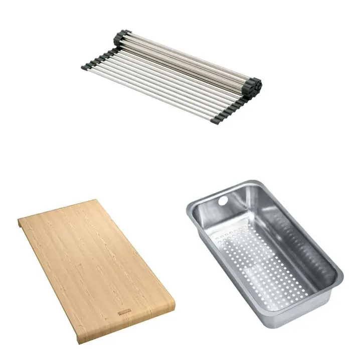 Set accessoires éviers Basis 651 – Fragranit Rollmat + panier égouttoir + planche – Franke Acheter Direct