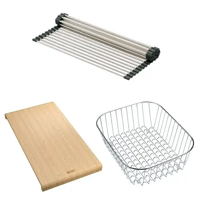 Set accessoires pour éviers de cuisine Rollmat avec Planche en bambou et panier fil inox – Franke Achetez Aujourd&rsquo;hui