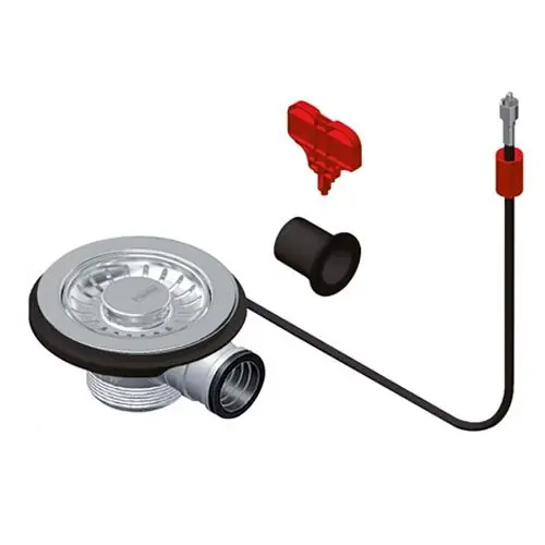 Bonde grise automatique pour évier couleur avec sortie trop plein – Franke Commander Vite