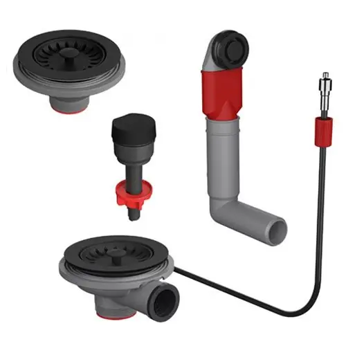 Vidage automatique noir mat pour éviers 1 cuve et demie ou deux cuves Antea (AZG), Basis (BFG), Maris (MRG 651 uniquement) et Mythos (MTG) Populaire