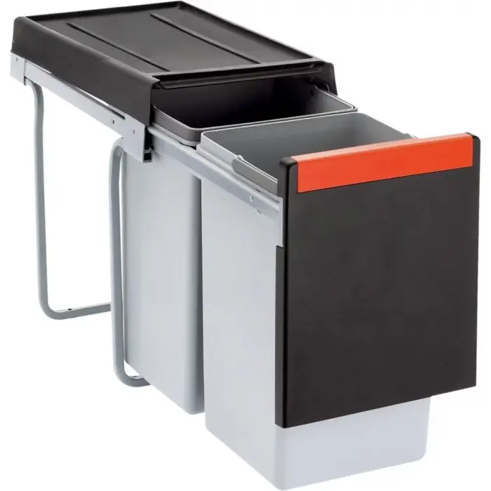 Quantité Limitée Poubelle CUBE 30 (15/15L) – ouverture manuelle (pour meuble à partir de 40 cm) – Franke