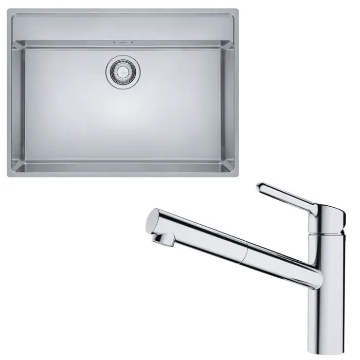 Meilleur Prix Pack cuve Maris inox 730 x 510 x 180 mm + mitigeur Orbit douchette - Franke