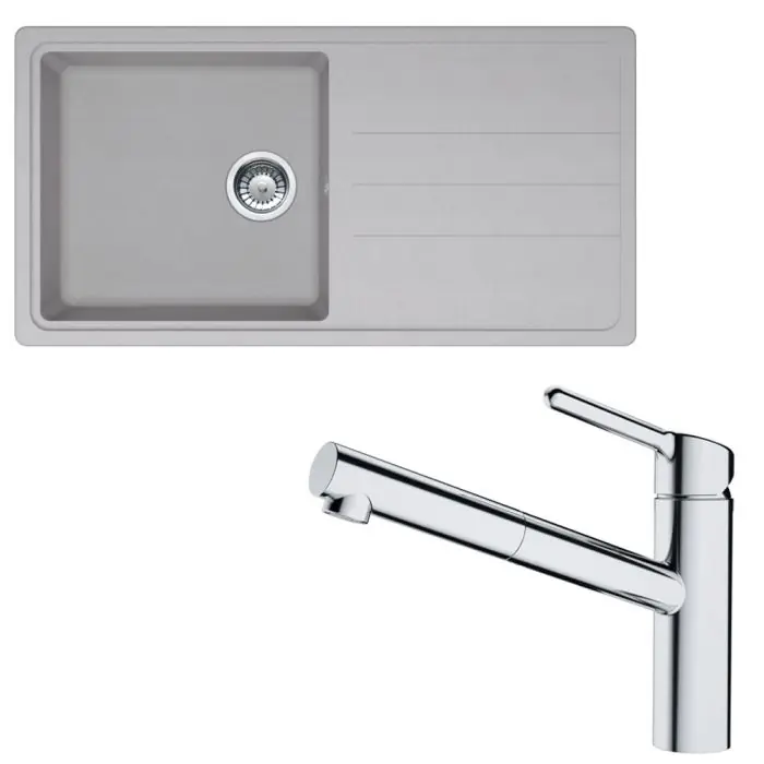 Vente Flash Pack évier Opale Tectonite platinum 970 x 500 x 190 mm + mitigeur Orbit douchette – Franke