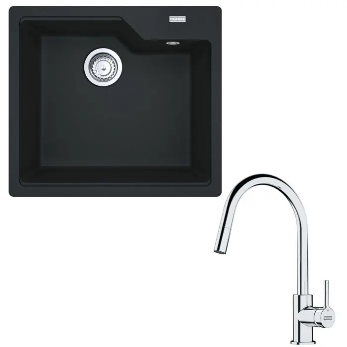 Pas Cher Pack cuve Urbis Fragranit onyx 560 x 500 x 230 mm + mitigeur Lina J douchette - Franke