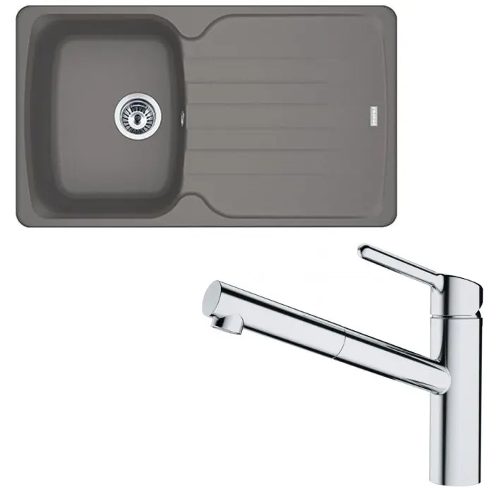 Prix Cassé Pack évier Antea Fragranit stone 860 x 500 x 210 mm + mitigeur Orbit douchette - Franke