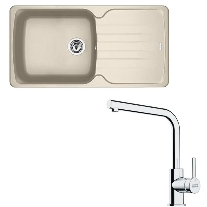 Pack évier XL Antea Fragranit café crème 970 x 500 x 210 mm + mitigeur Lina L – Franke Quantité Limitée