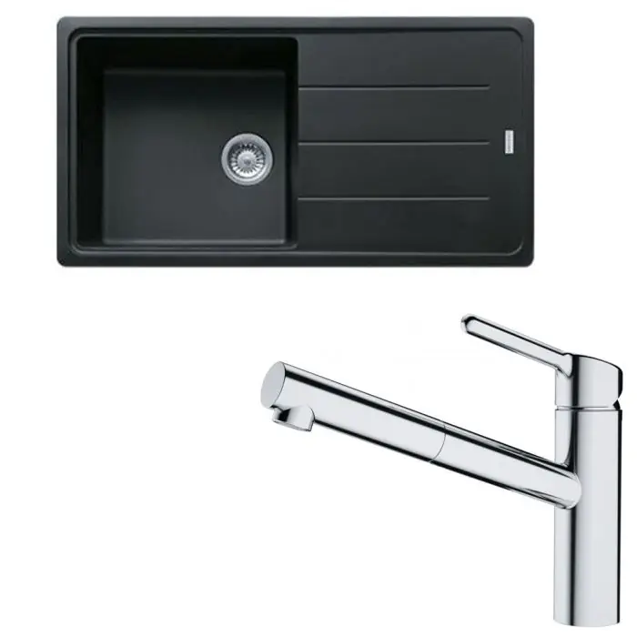 Pack évier XL Antea Fragranit onyx 970 x 500 x 200 mm + mitigeur Orbit douchette – Franke Affaire À Saisir