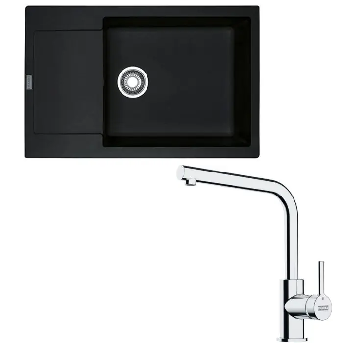 Soldes Pack évier XL Maris Fragranit onyx 780 x 500 x 200 mm + mitigeur Lina L – Franke
