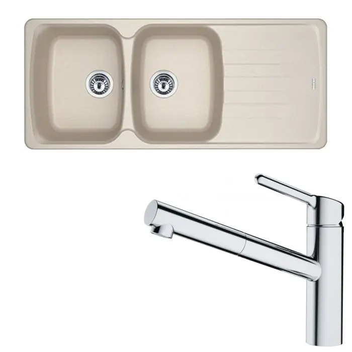 Commander Vite Pack évier Antea Fragranit café crème 1160 x 500 x 210 mm + mitigeur Orbit douchette – Franke