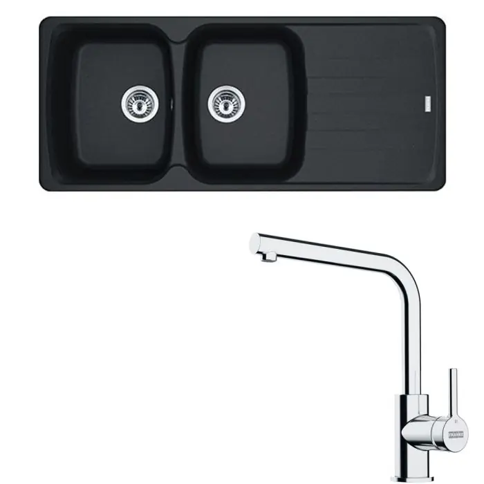 Promotion Pack évier Antea Fragranit onyx 1160 x 500 x 210 mm + mitigeur Lina L – Franke