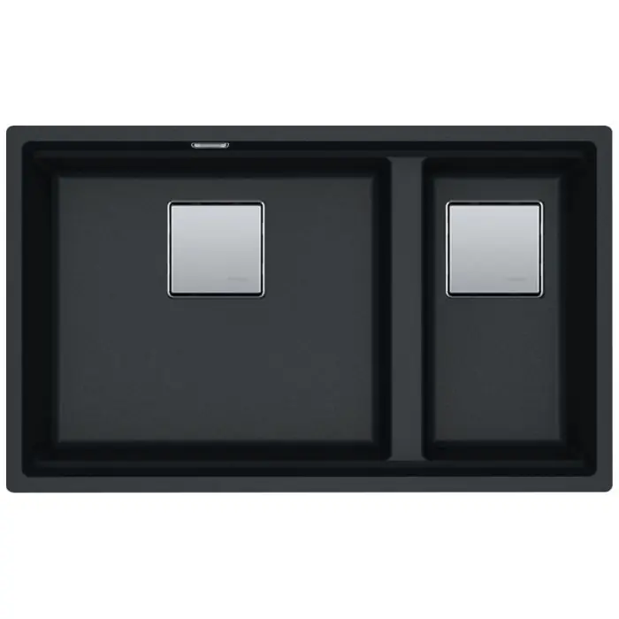 Certifié Cuve Kubus 2.0 Fragranit KNG 120 - Onyx - Bonde Automatique - 760 x 460 x 200/200 mm - Franke