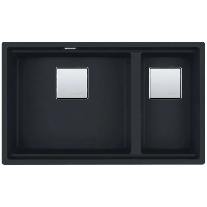 Cuve Kubus 2.0 Fragranit KNG 120 - Noir mat - Bonde Automatique - 760 x 460 x 200/200 mm - Franke Certifié