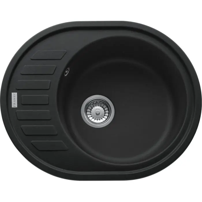 Top Vente Évier Rotondo Fragranit ROG 611-62 - Noir Mat - Auto - 620 x 500 x 20 mm (sous-meuble 50 cm) - Franke