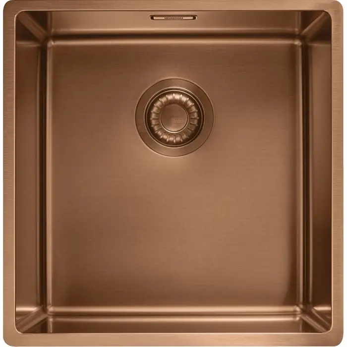 Cuve Mythos Masterpièce BXM 110-40 cuivre 440 x 450 x 200 mm - sous-meuble 50 cm - Vidage automatique - Franke Petit Prix