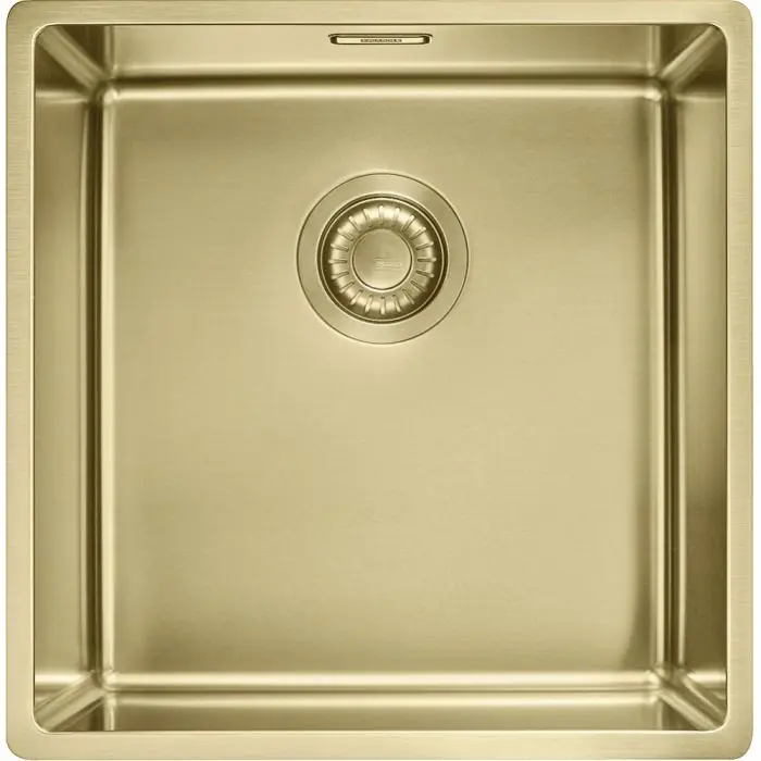 Expédié Aujourd'hui Cuve Mythos Masterpièce BXM 110-40 reflet d‘or 440 x 450 x 200 mm - sous-meuble 50 cm - vidage automatique - Franke