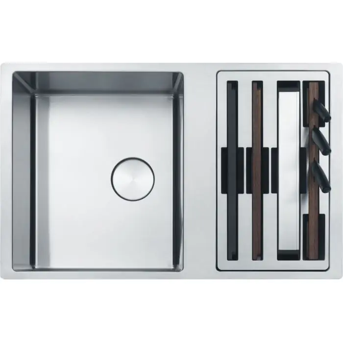 Prix Cassé Cuve Box Center Inox BWX 120-41 - 820 x 520 x 204 mm - sous-meuble 90 cm - vidage automatique - Franke